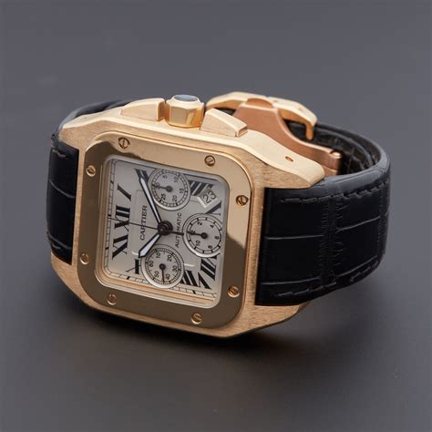 cartier watches santos 100 chronograph|cartier santos pre owned.